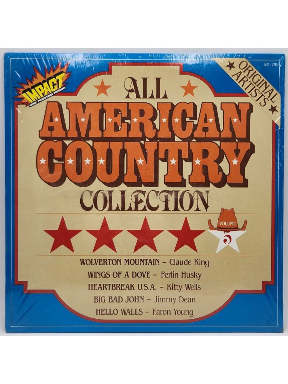 All American Country Collection Volume 5 Vinyl Record 1982 Impact Music BC-318
